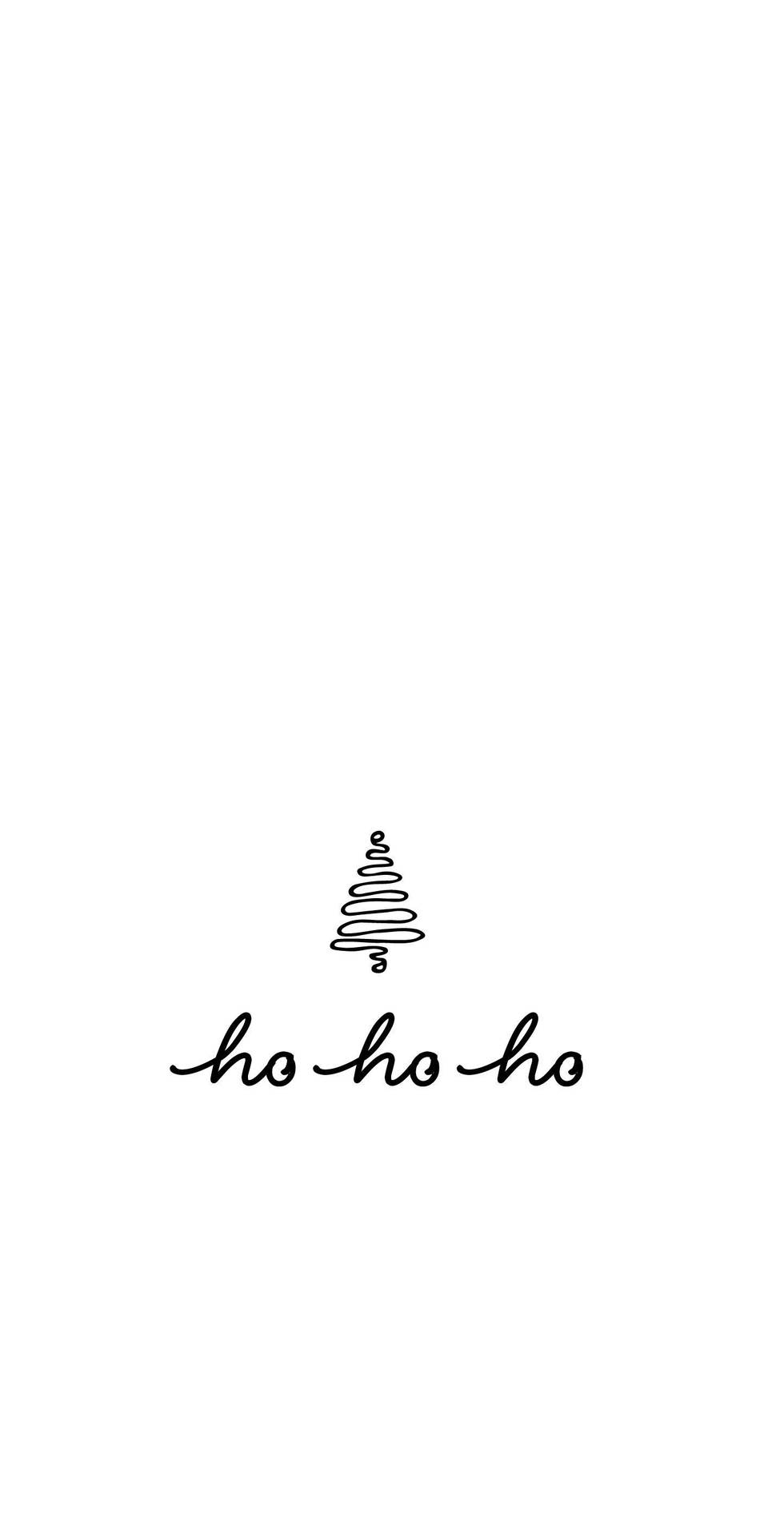 Simple Cute Christmas iPhone Sketched Tree Wallpaper