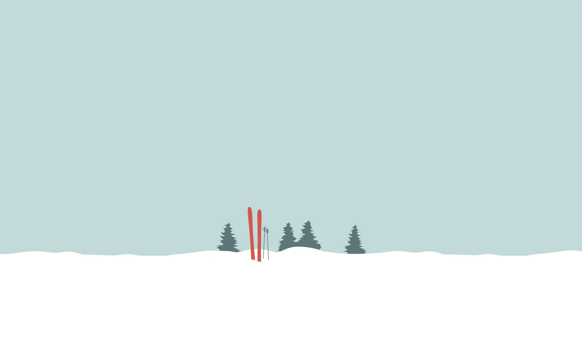 Sencilloy Lindo Fondo De Pantalla De Navidad De Esquí En La Nieve Para Iphone. Fondo de pantalla