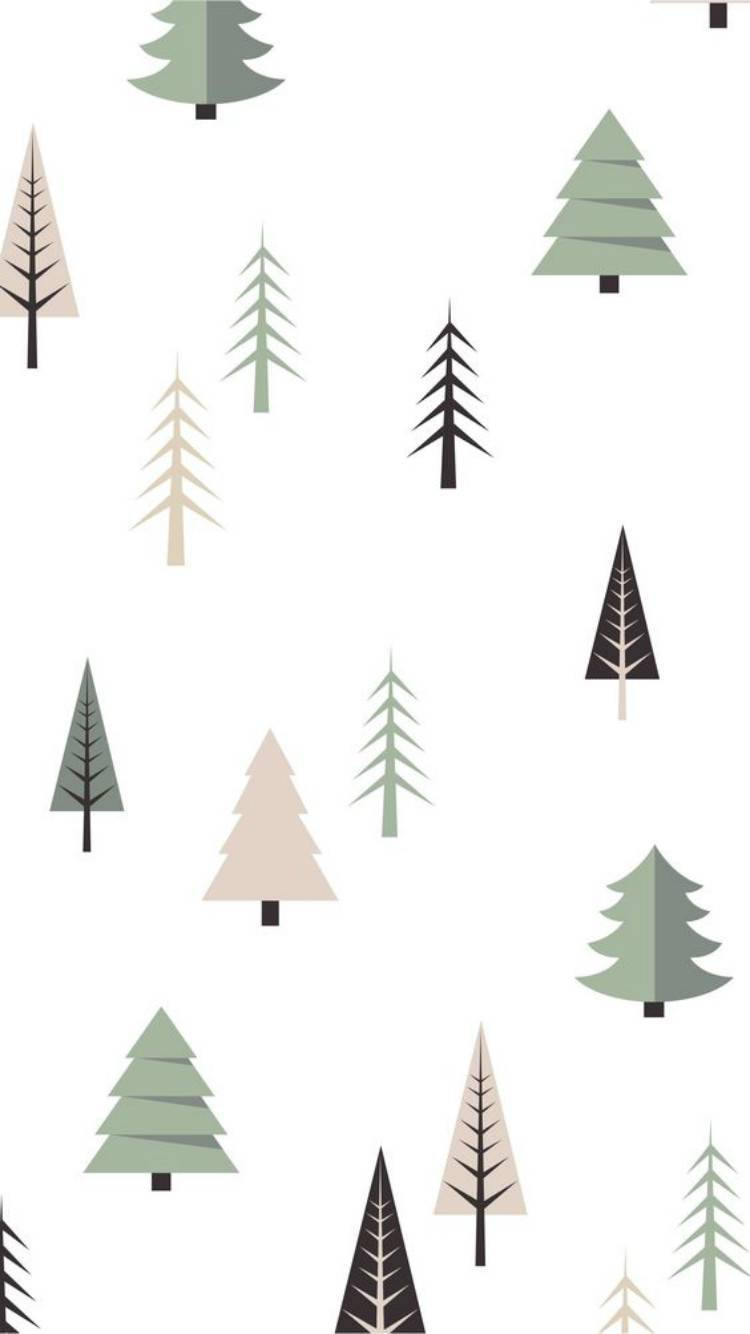 Íconesde Árvore De Natal Simples E Fofos Para Iphone. Papel de Parede