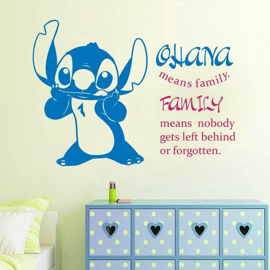 Simple Cute Stitch Ohana Decal Wallpaper
