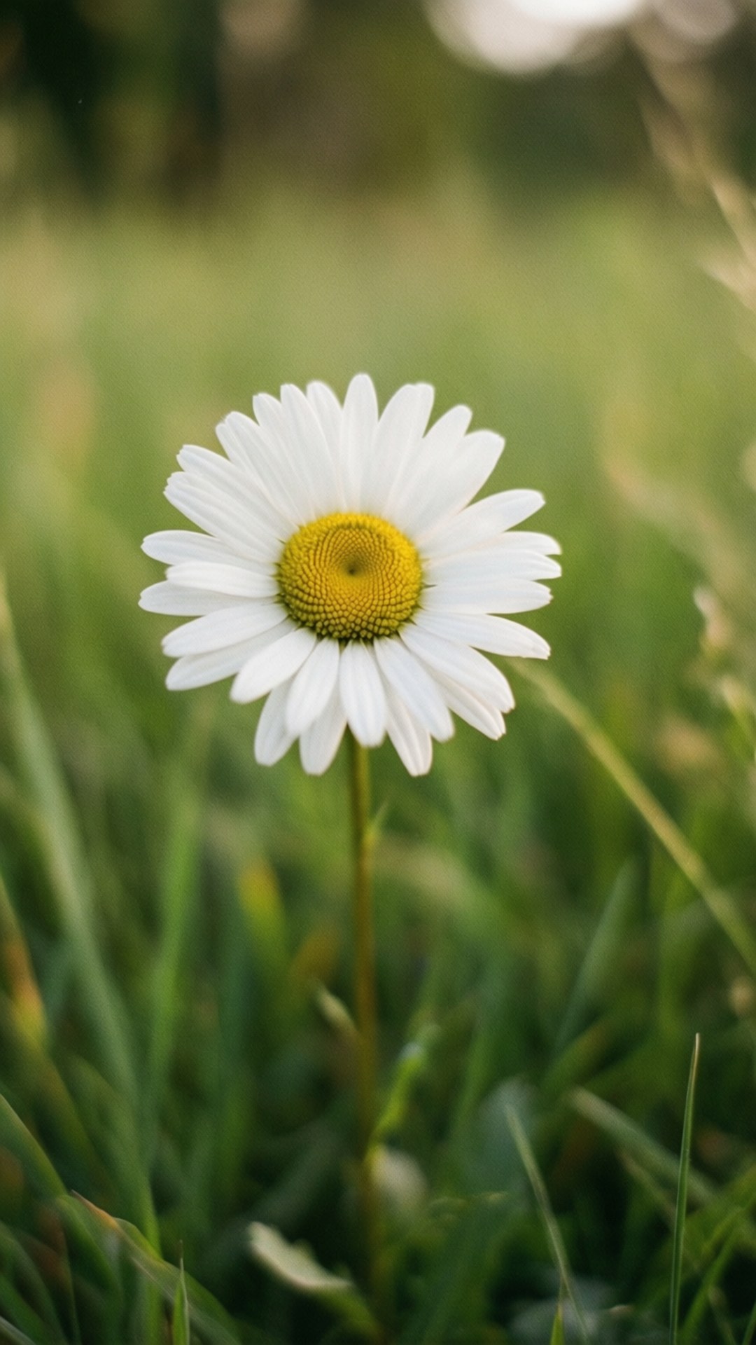 Enkel Marguerit Wallpapers — Blød tusindfryd blomst tapet med filmkorn æstetik
