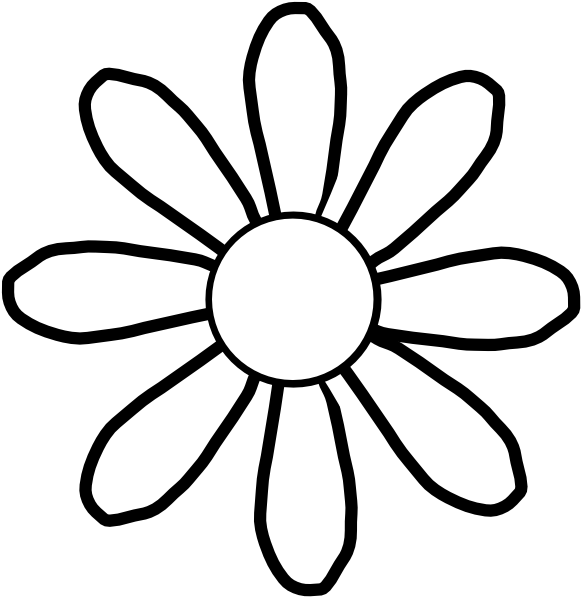 Simple Daisy Outline PNG