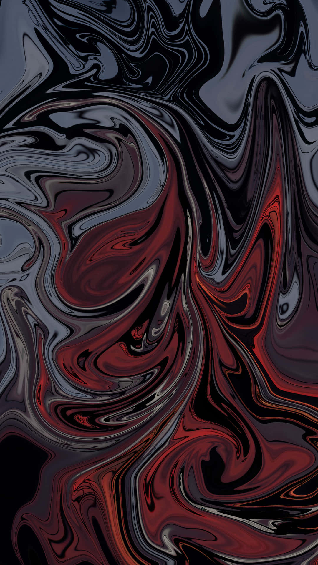 A Red And Black Swirling Liquid Wallpaper