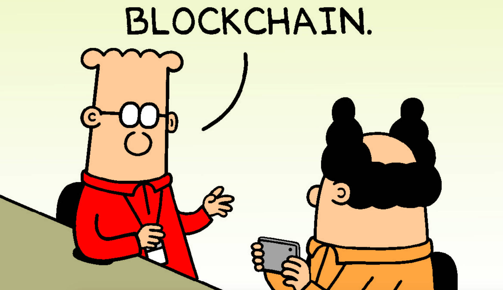 Simple Dilbert Blockchain Comic Wallpaper
