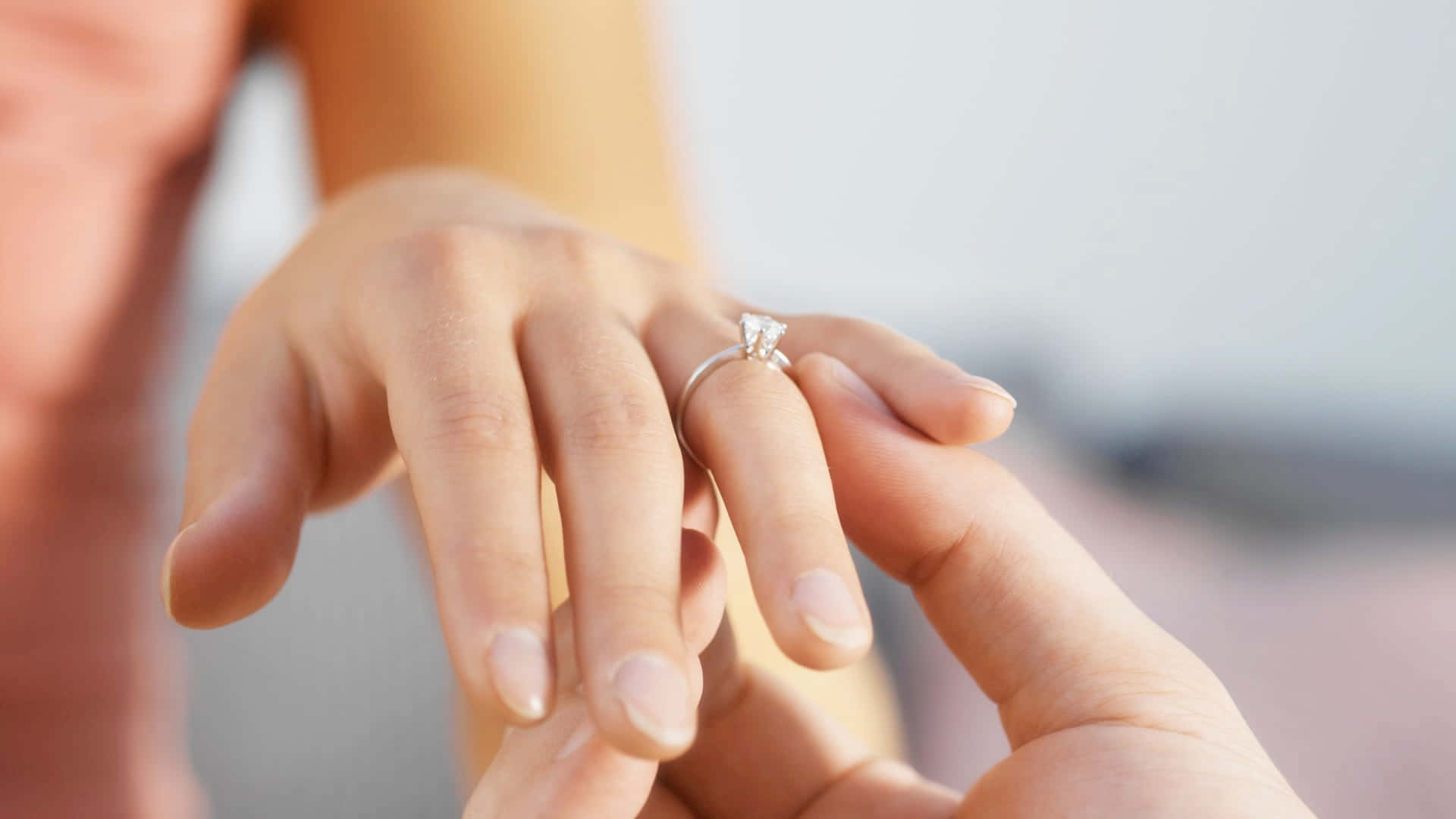Simple Elegant Silver Engagement Ring Wallpaper