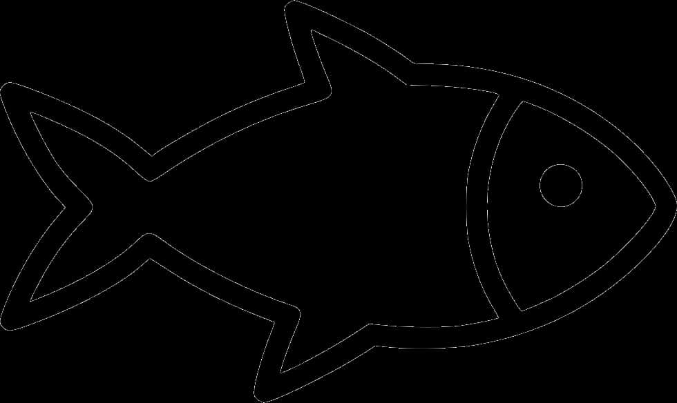 Simple Fish Silhouette Outline PNG