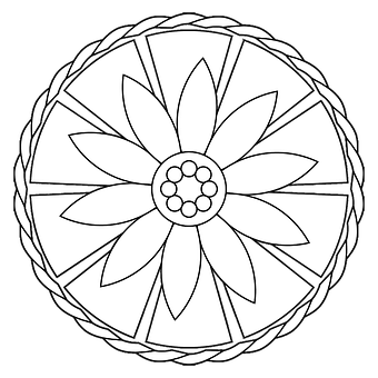 Simple Floral Mandala Design PNG