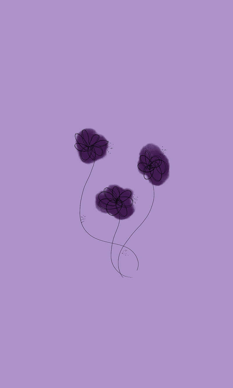 Et tæt billede af en simpel lilla blomst. Wallpaper