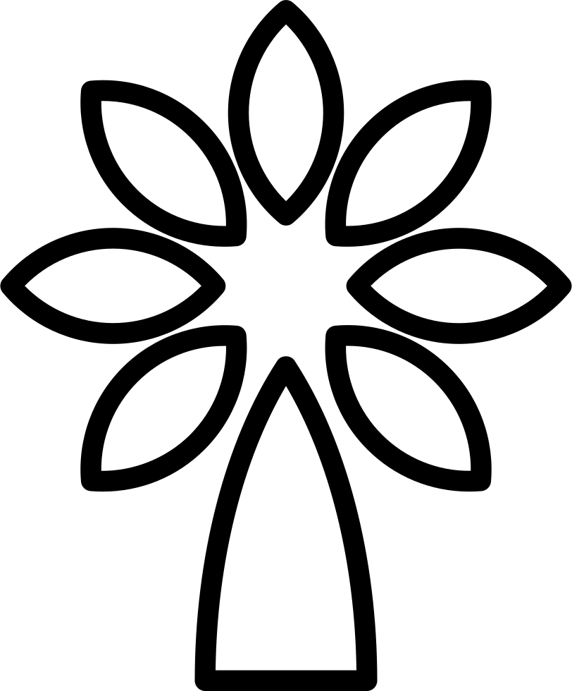 Simple Flower Outline Graphic PNG