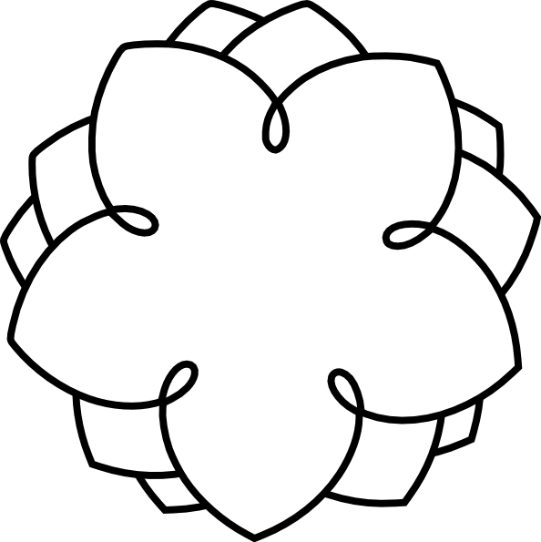 Simple Flower Outline Graphic PNG