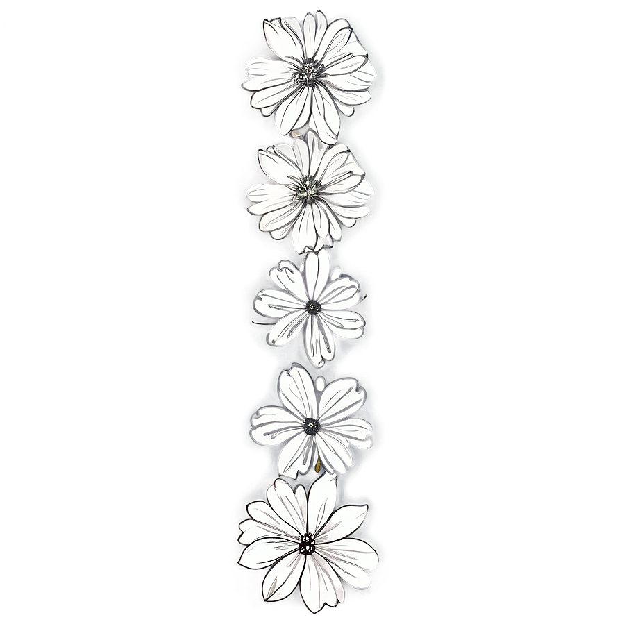 Simple Flower Sketch Png Qes PNG