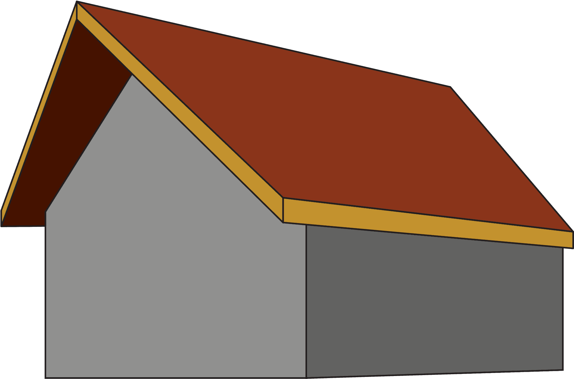 Simple Gable Roof Structure PNG
