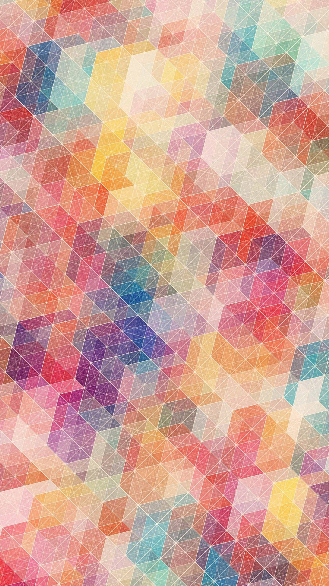 Simple Merged Colorful Geometric Phone Wallpaper