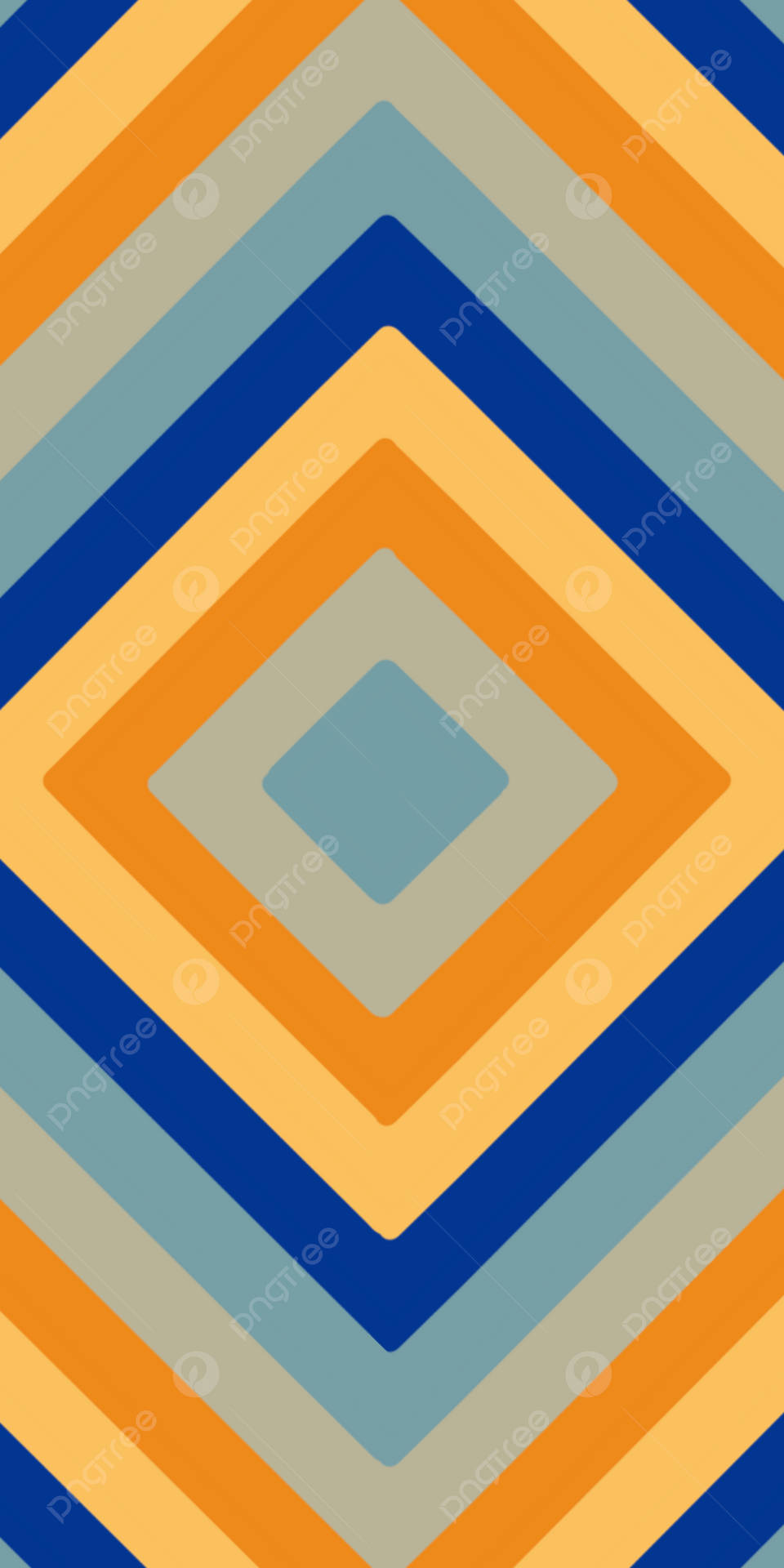 Enblå, Orange Och Gul Geometrisk Mönster Wallpaper