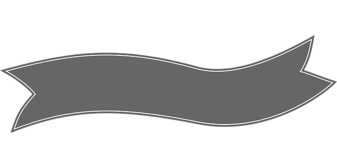 Simple Gray Banner Ribbon PNG
