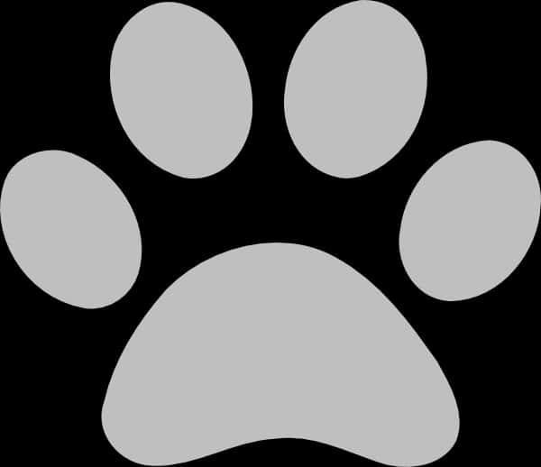 Simple Gray Paw Print PNG