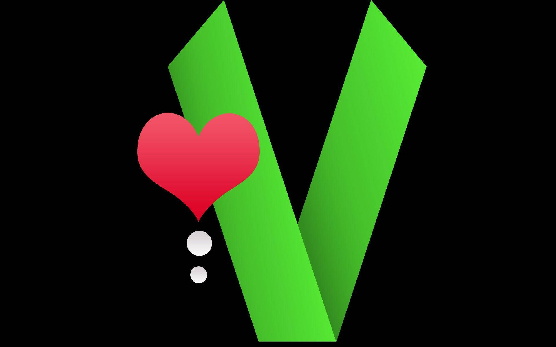 Simple Green Letter V