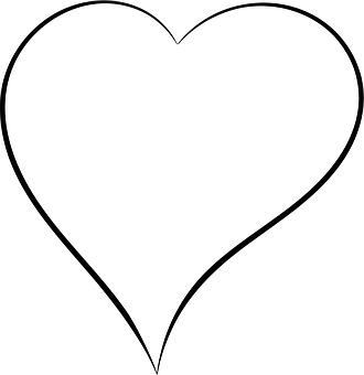 Simple Heart Outline PNG