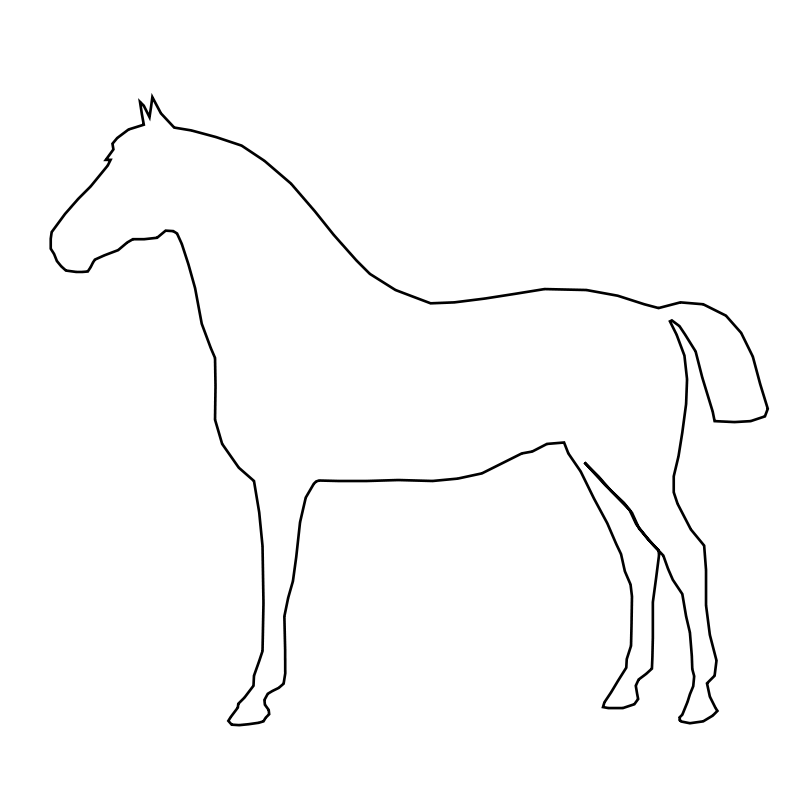 Simple Horse Line Drawing PNG