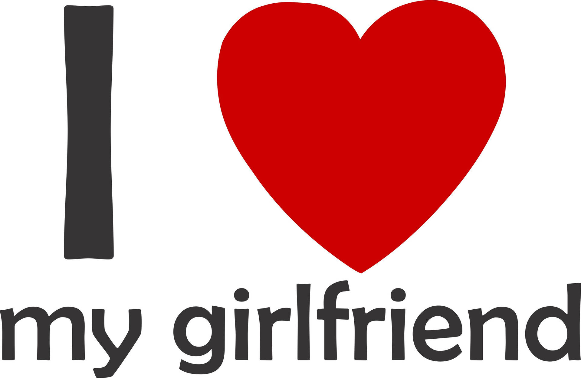 Simple I Love My Girlfriend Red Heart Wallpaper