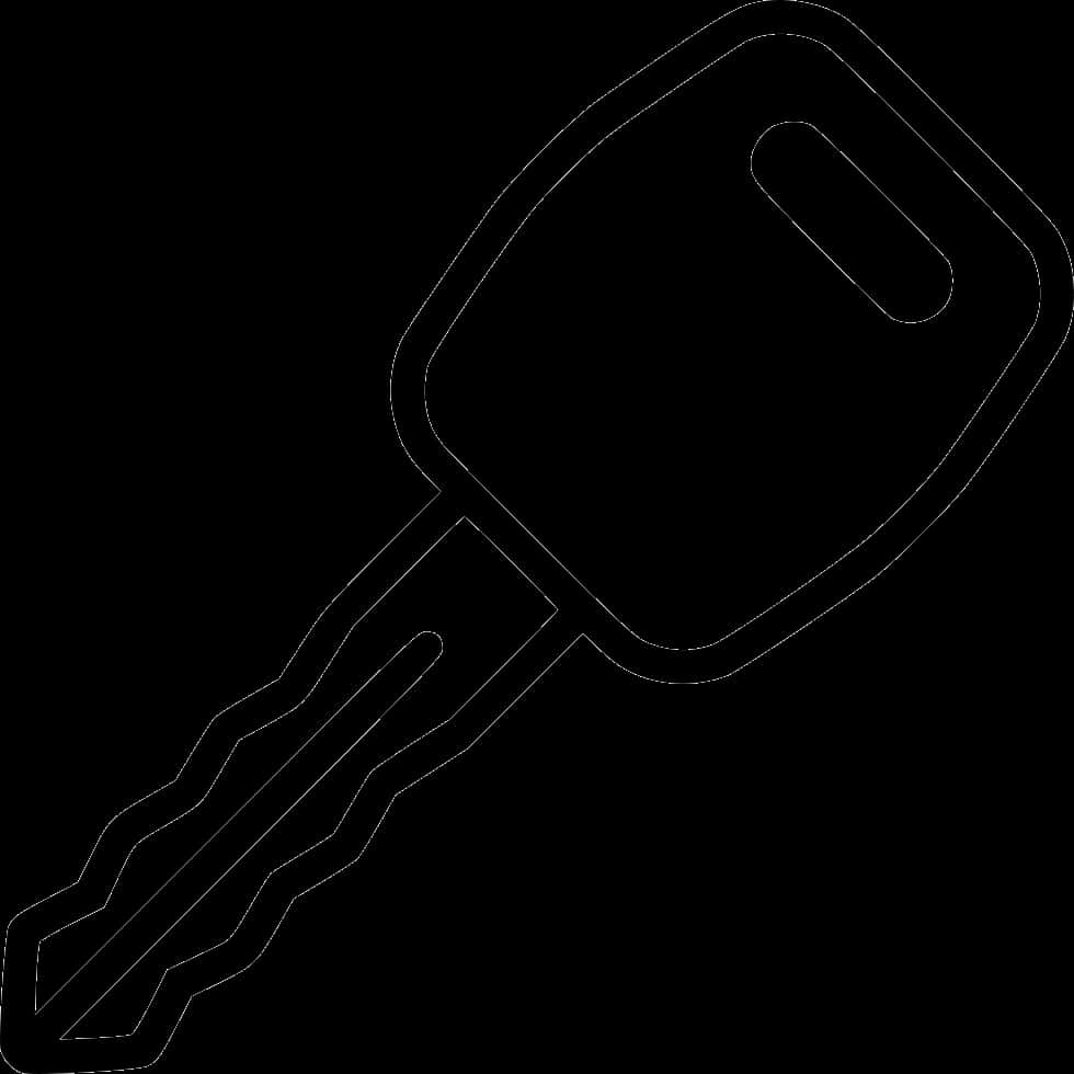 Simple Key Outline Graphic PNG