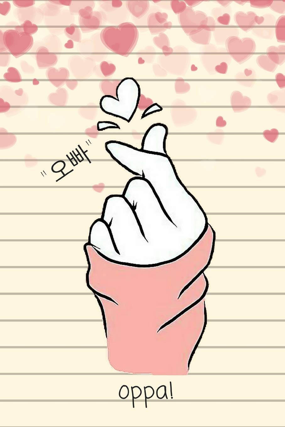 Simple Korean Finger Heart Wallpaper