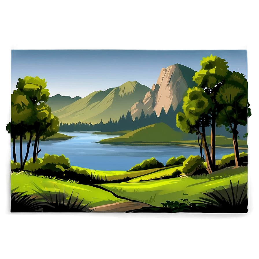 Simple Landscape Sketch Png 9 PNG