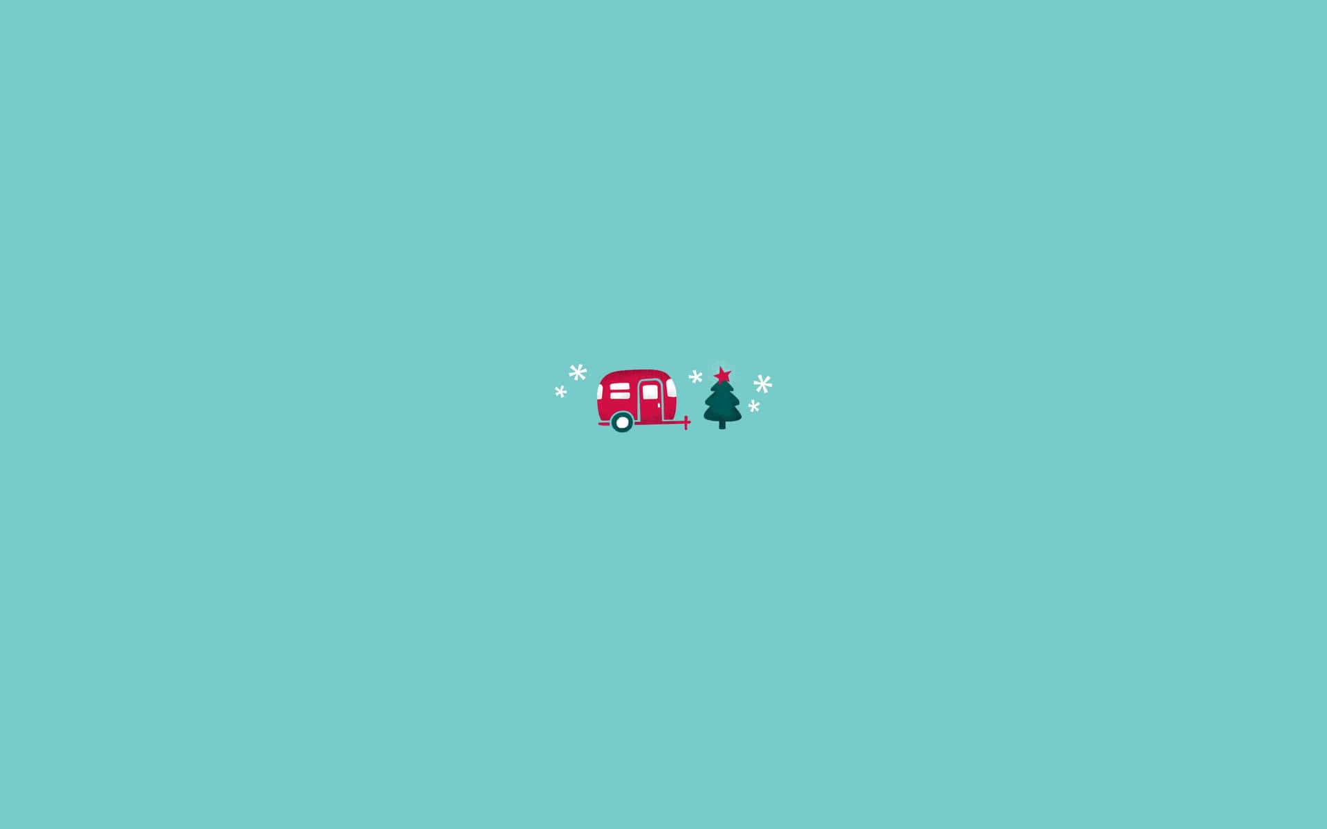 Unárbol De Navidad Y Un Autobús Sobre Un Fondo Azul. Fondo de pantalla