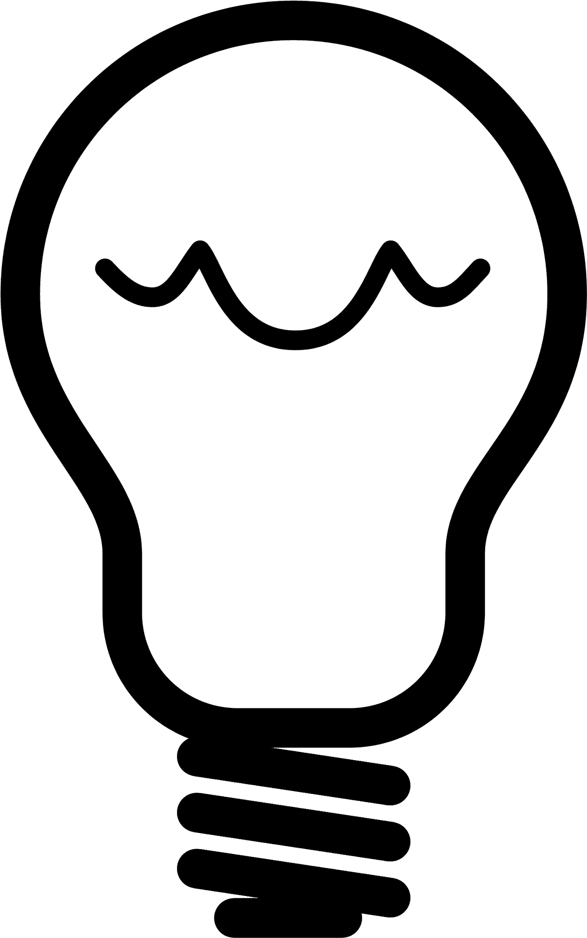 Simple Light Bulb Outline PNG