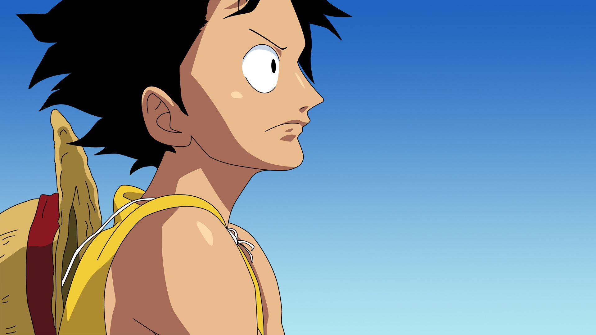 Simple Monkey D Luffy side view angle One Piece wallpaper.