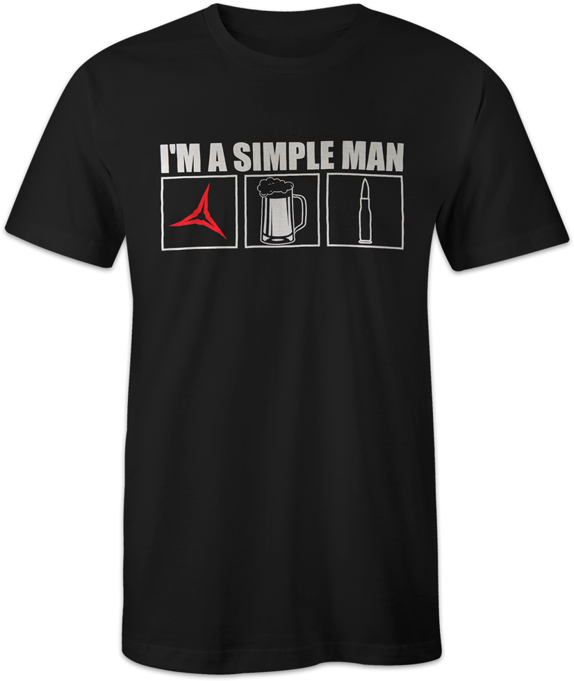 Simple Man T Shirt Design PNG