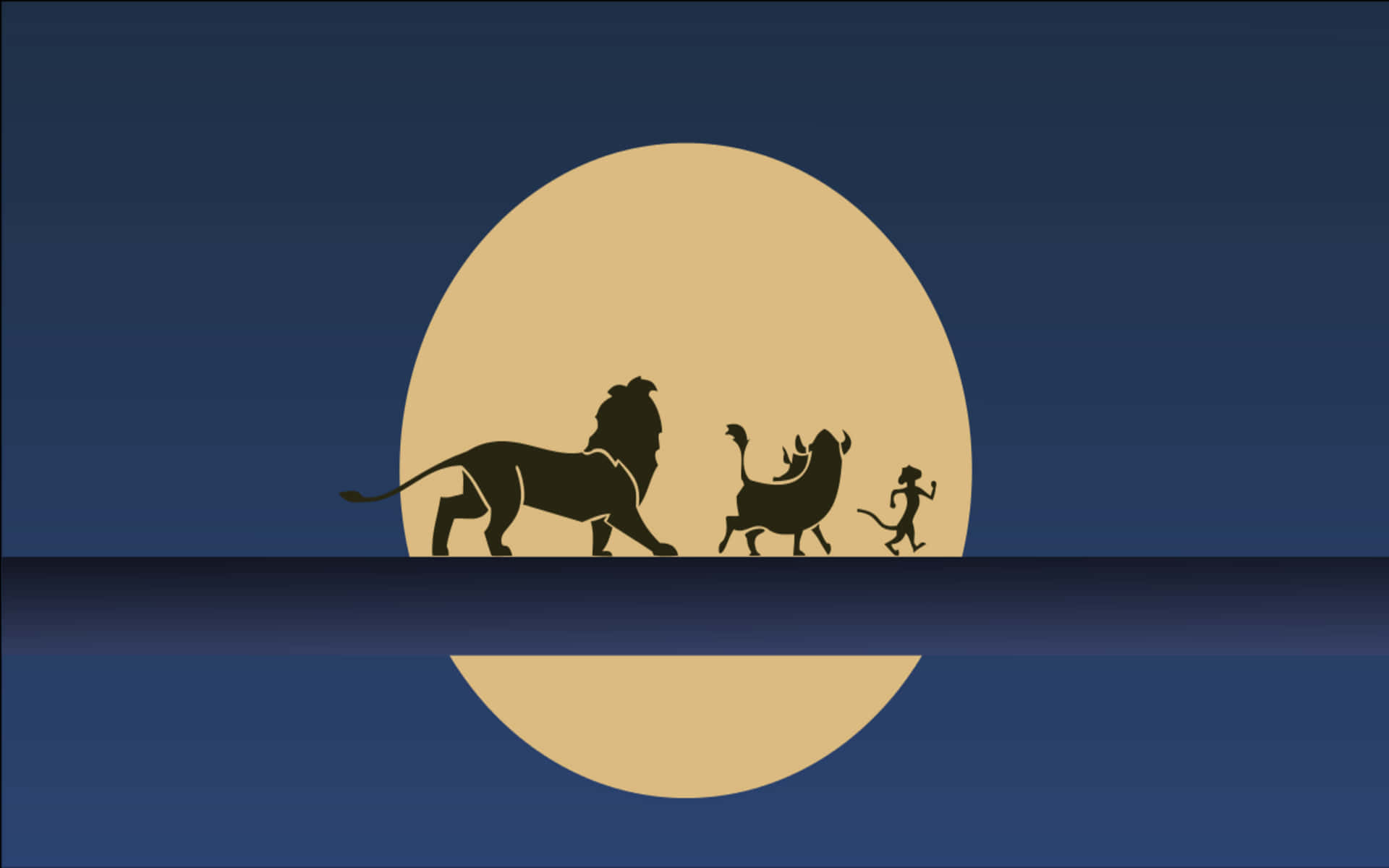 Simple Minimalist Lion King Moon Wallpaper
