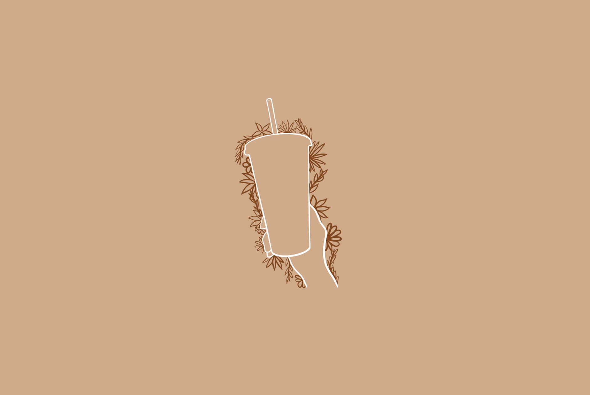 A Drawing Of A Hot Dog On A Brown Background Wallpaper