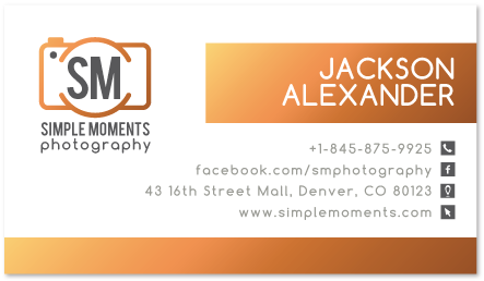 Simple Moments Photography Business Card PNG