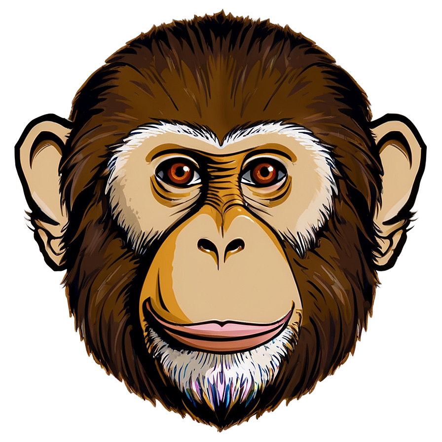 Simple Monkey Face Outline Png Rie50 PNG