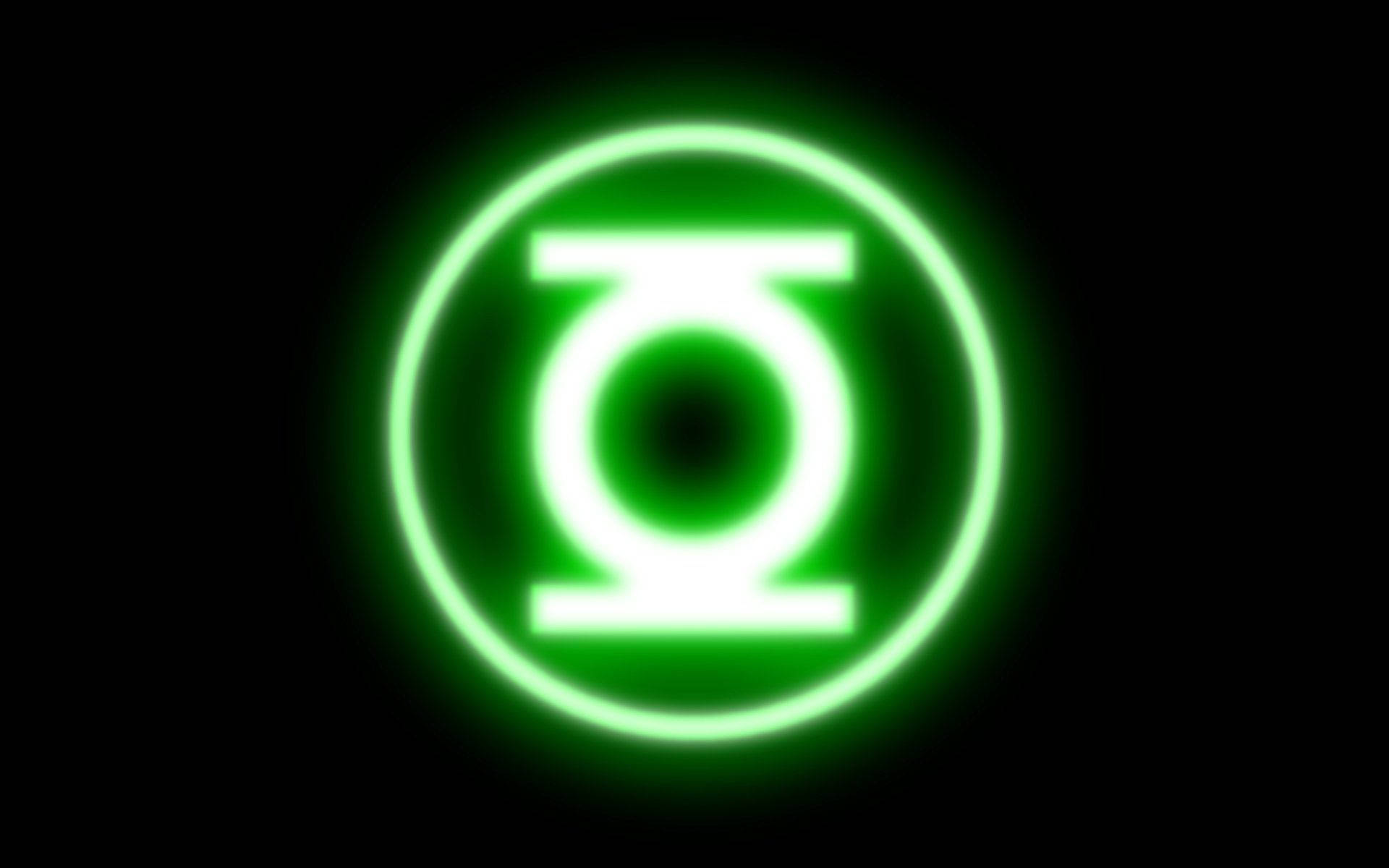 Simple Neon Green Lantern Logo Background