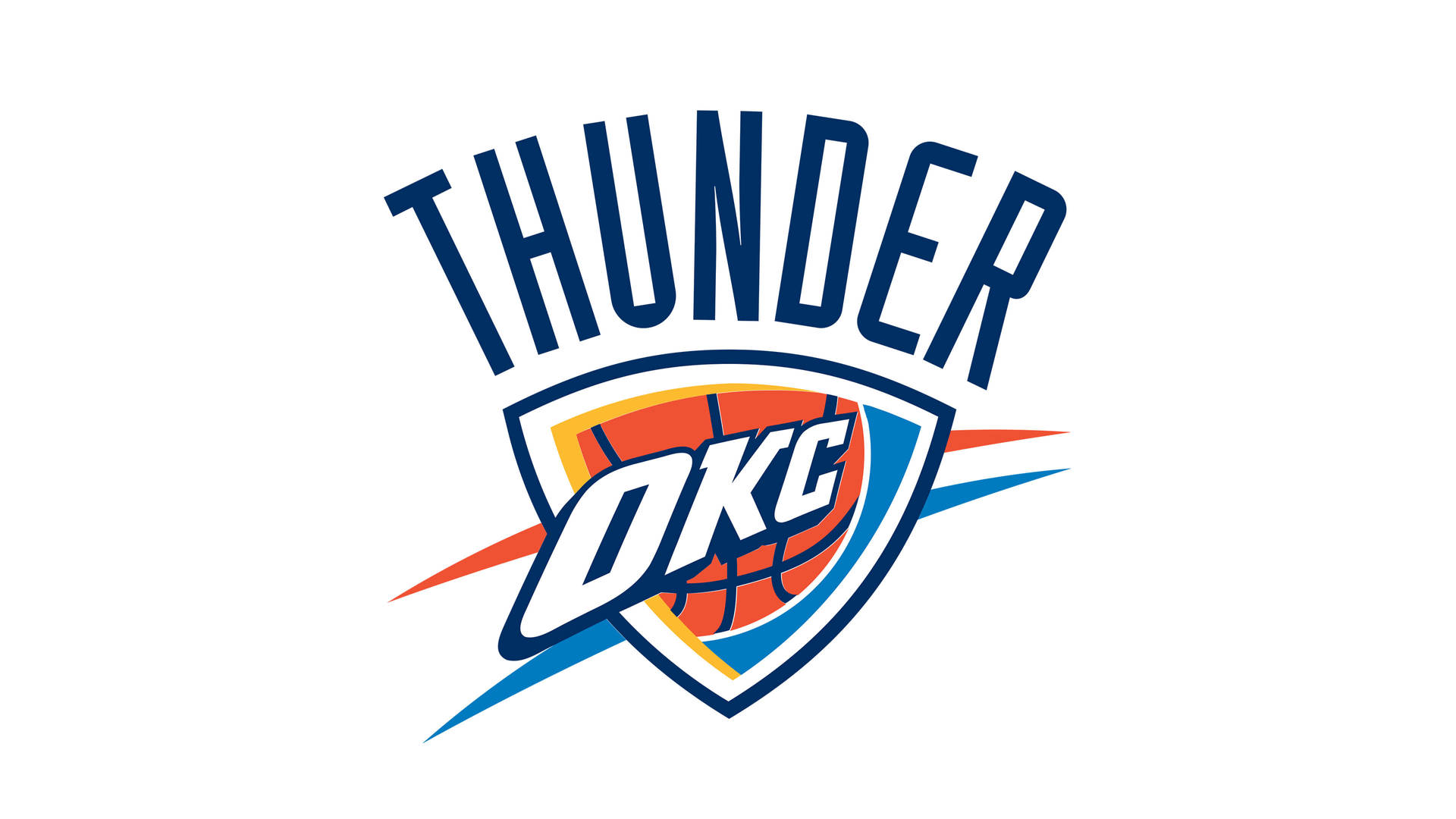 Einfachesoklahoma City Thunder-logo Auf Weißem Hintergrund Wallpaper
