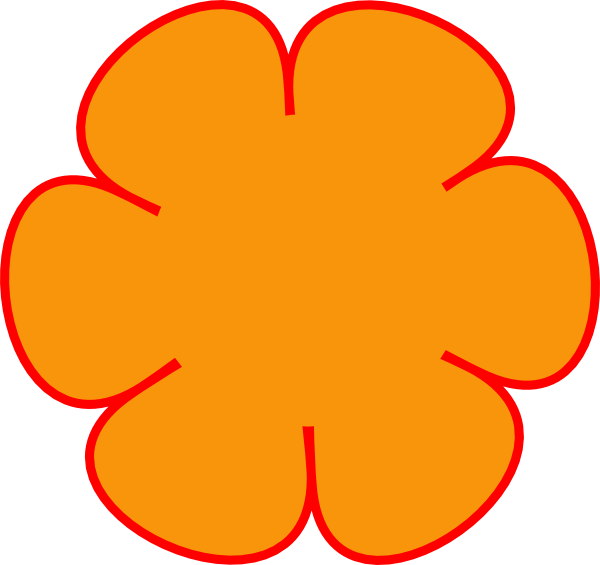 Simple Orange Flower Outline PNG