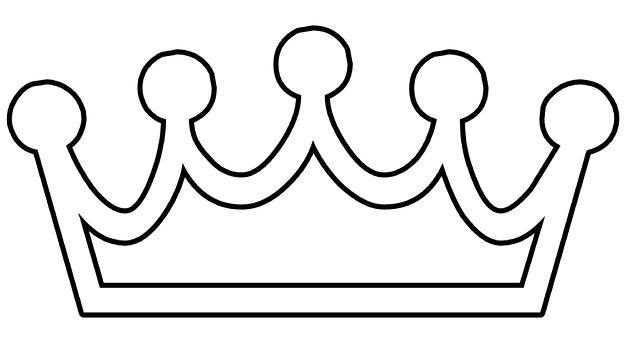 Simple Outline Crown Illustration PNG