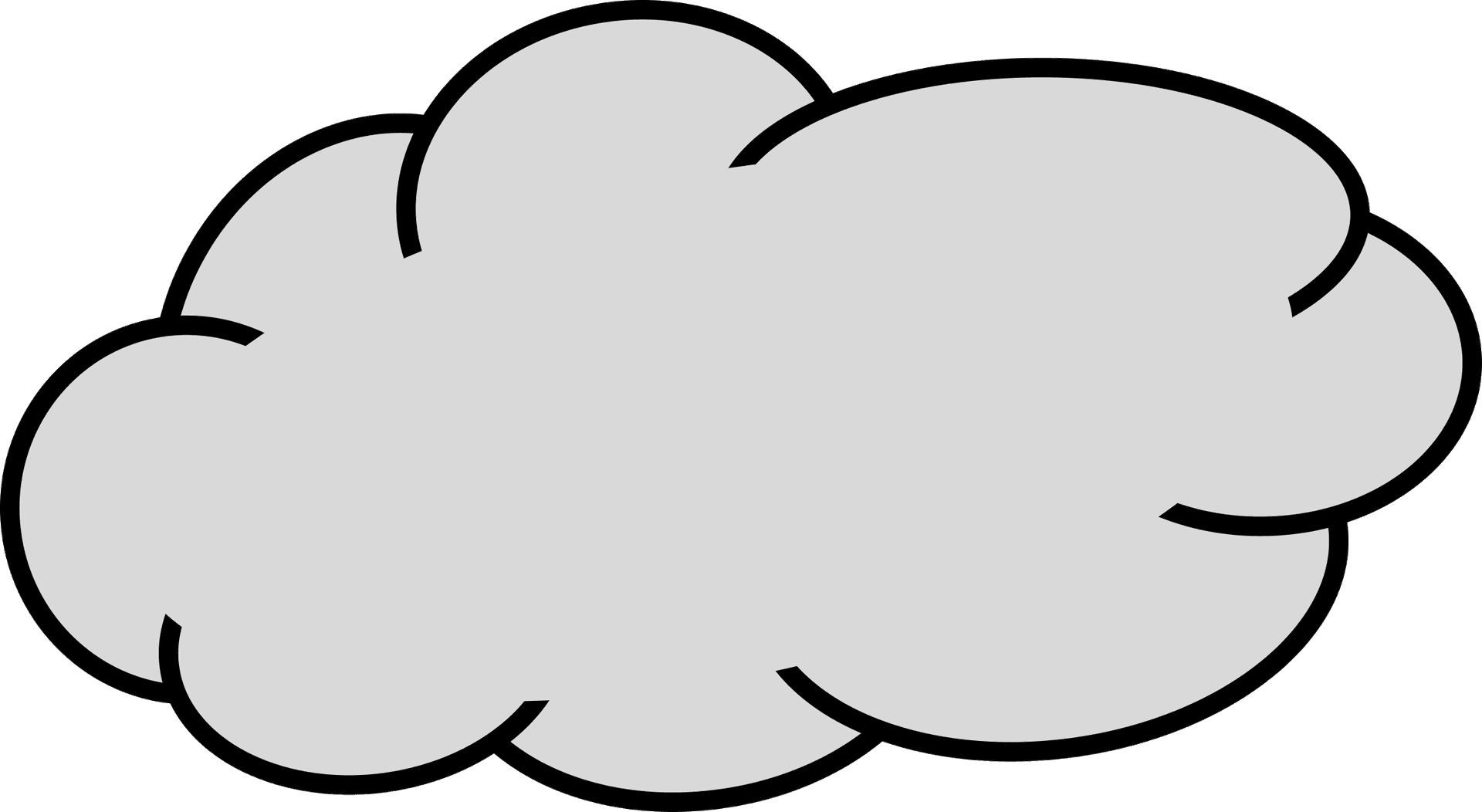Simple Outlined Cloud Clipart PNG
