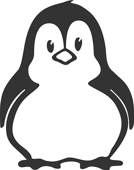 Simple Penguin Graphic PNG