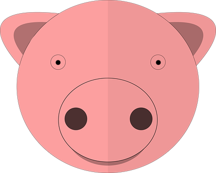 Simple Pig Vector Illustration PNG