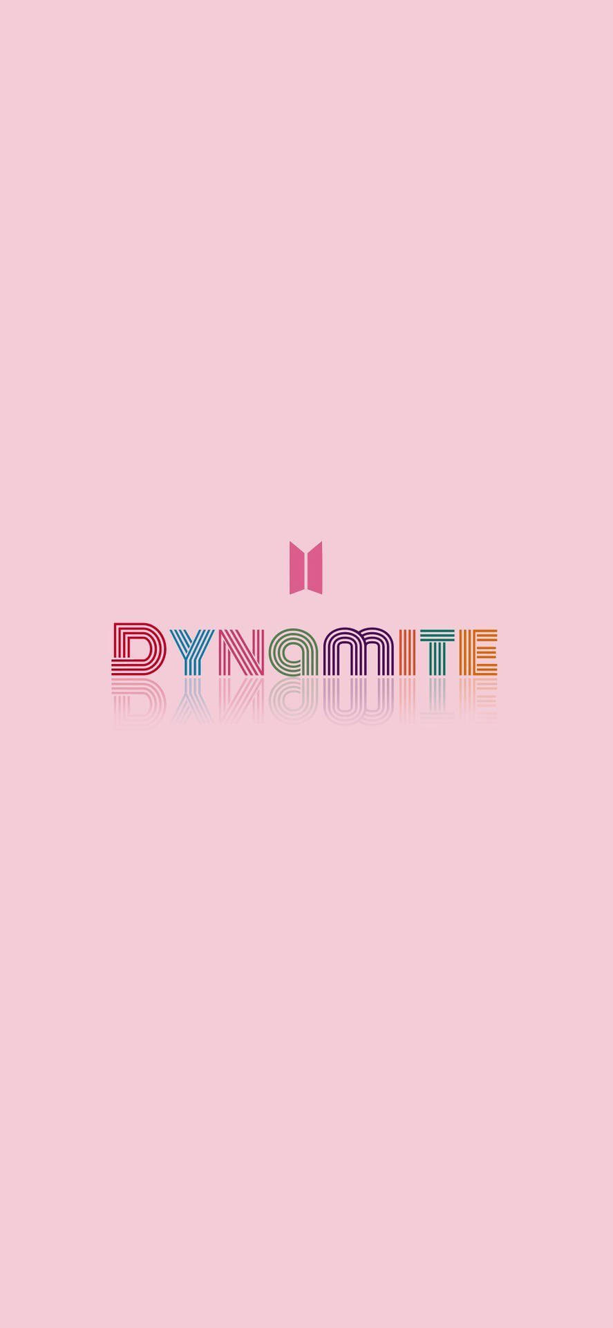 Simple Pink Bts Dynamite Logo Wallpaper