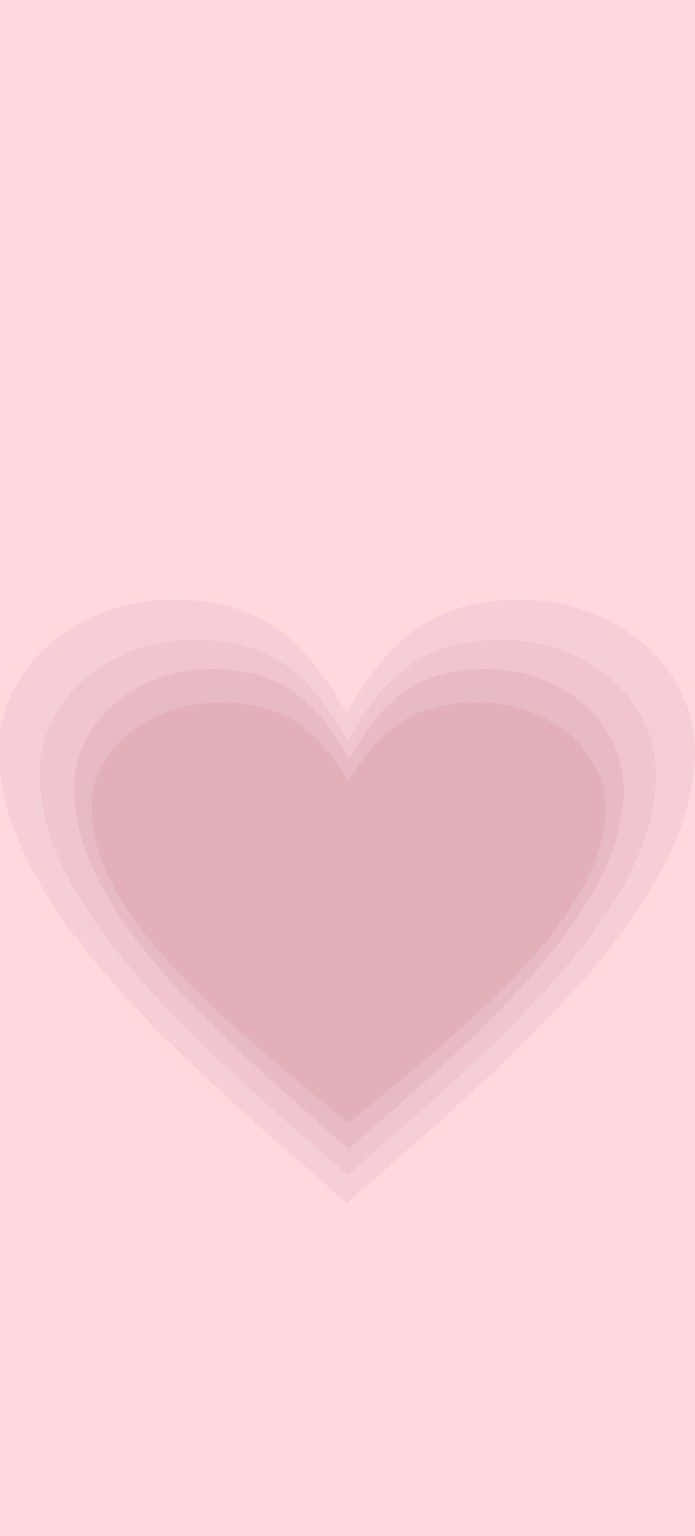 Simple Pink Heart Aesthetic Wallpaper