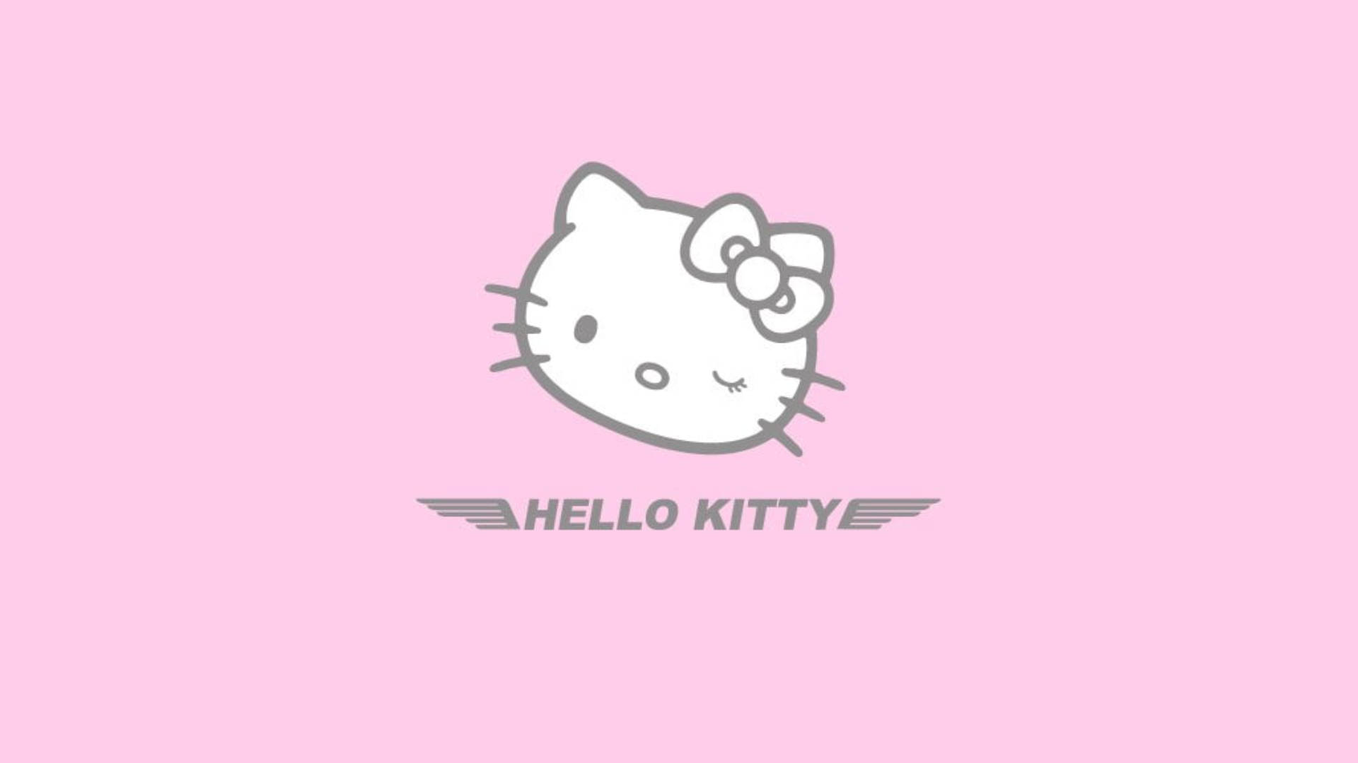 Simple Pink Hello Kitty Desktop Wallpaper