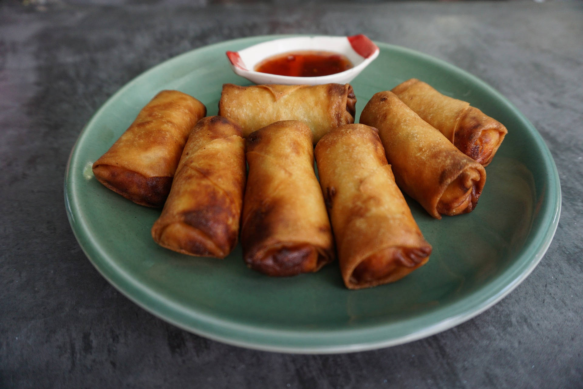 Simple Plate Of Egg Rolls