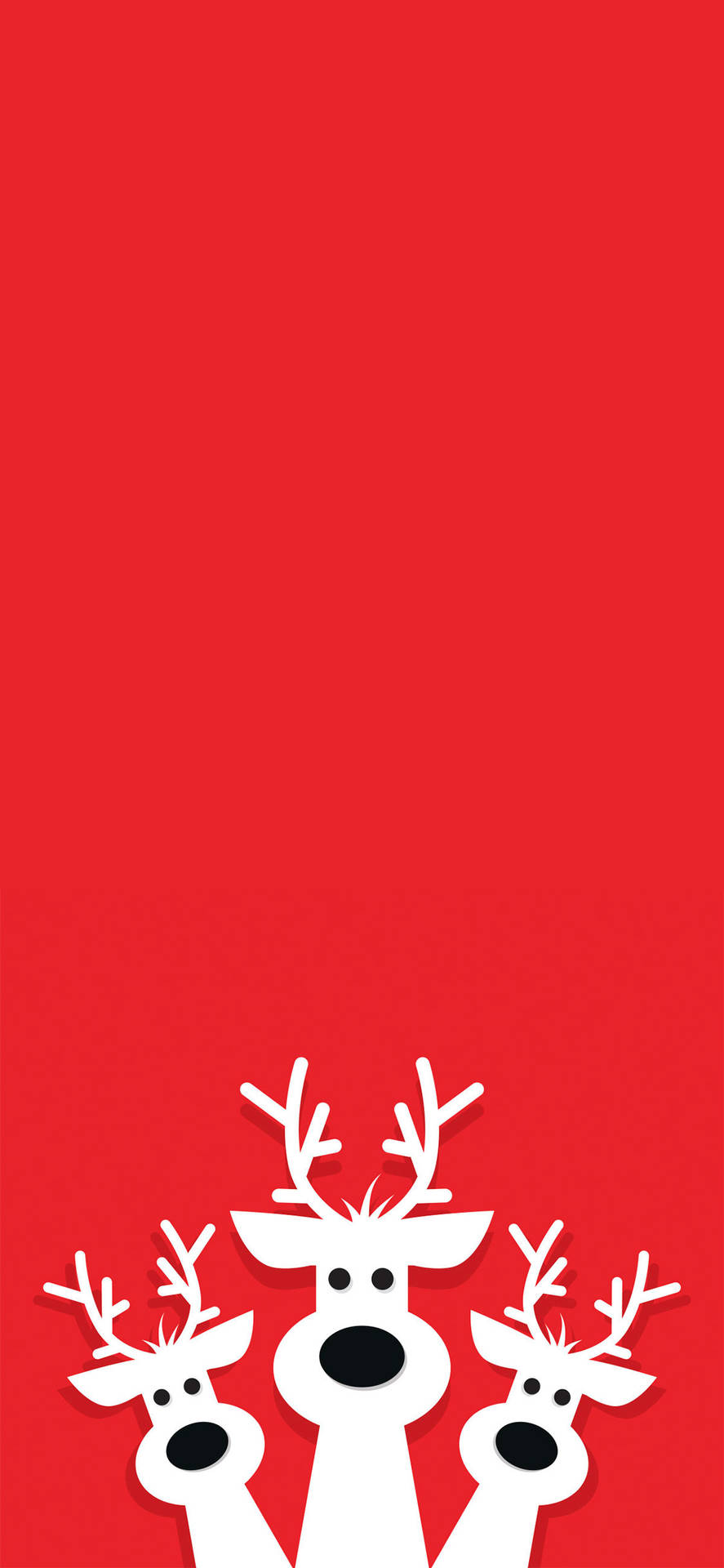 Simple Red Christmas Reindeers Wallpaper