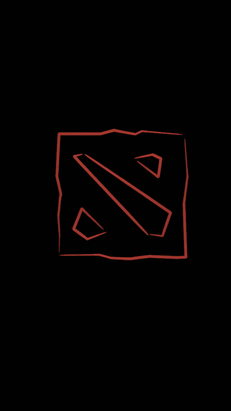 Simple Red Dota 2 Logo Black Wallpaper