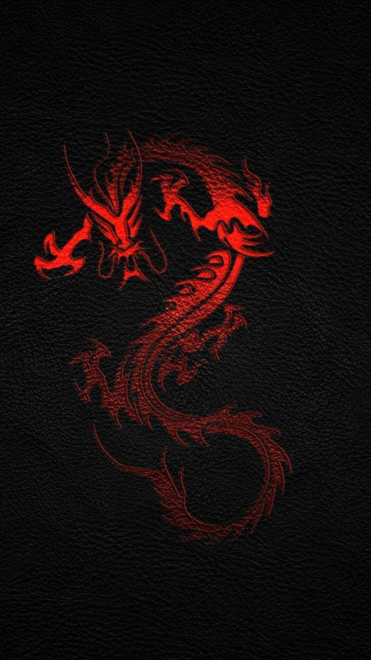Simple Red Dragon Art For Iphone Screens