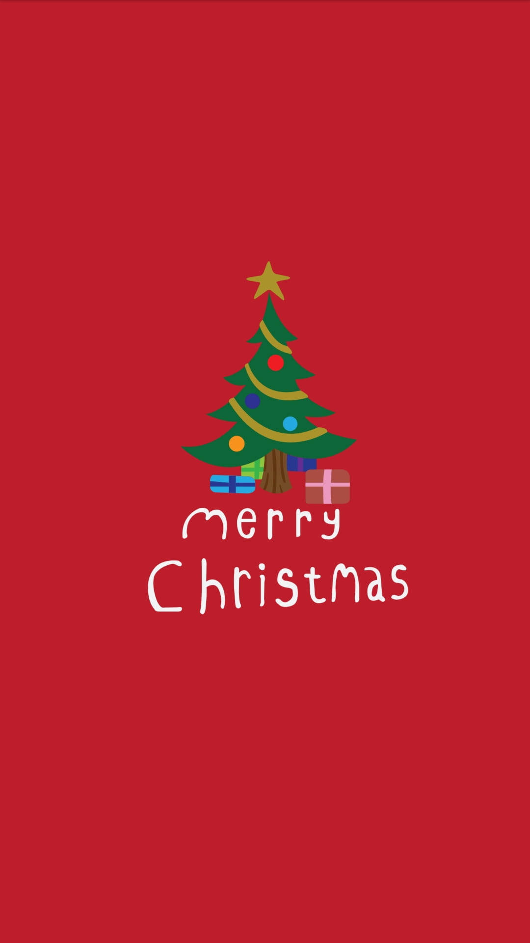 Simple Red Merry Christmas Iphone Wallpaper